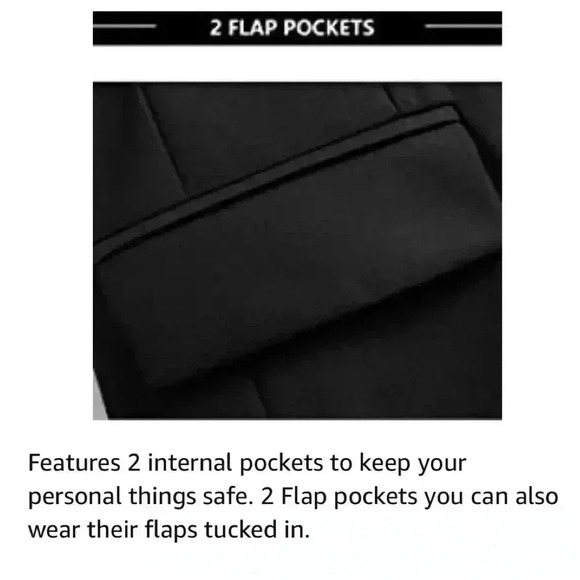 New Slim Fit Mens Size XL/42 Mens Sport Jacket 2 pocket Black - Picture 6 of 11